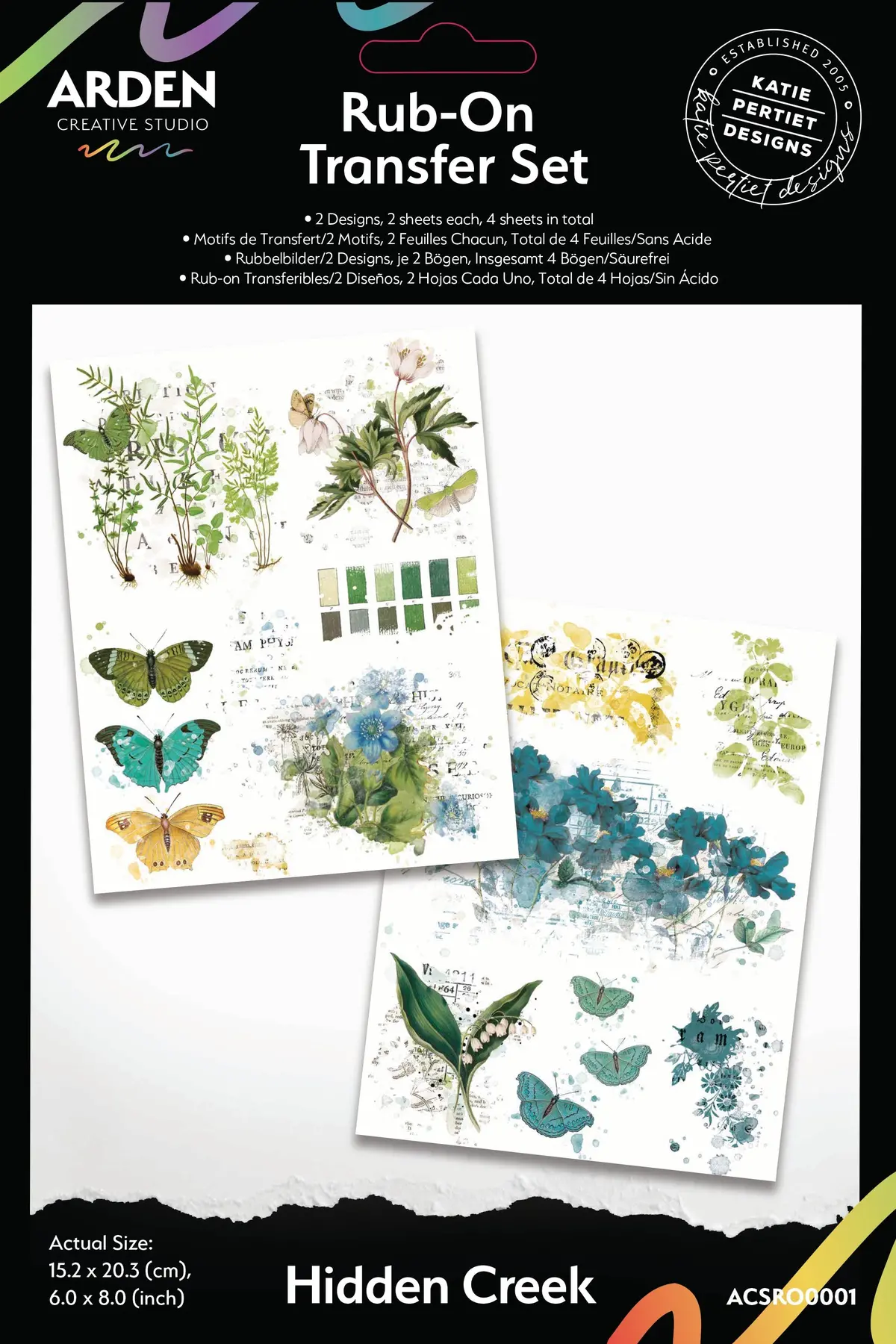 Arden Creative Studio Hidden Creek 6 In X 8 In Rub-On Transfer Set 1
