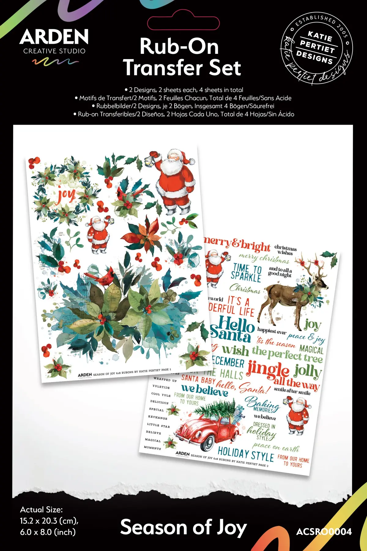 Arden Creative Studio Season Of Joy 6In X 8In Rub-On Transfer Set 1