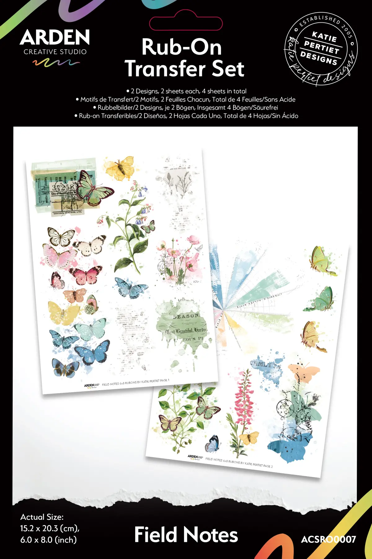 Arden Creative Studio Field Notes 6In X 8In Rub-On Transfer Set 1