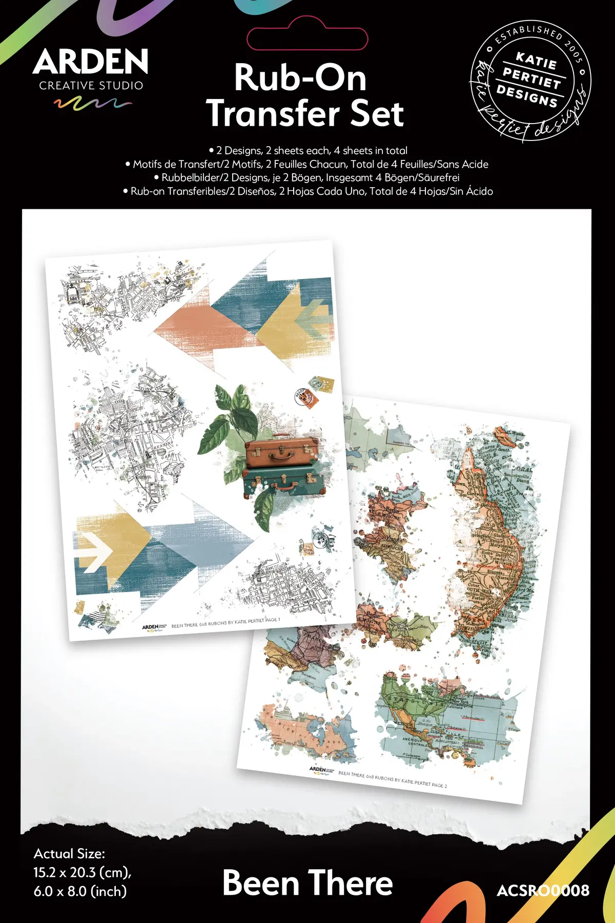 Arden Creative Studio Been There 6In X 8In Rub-On Transfer Set 1
