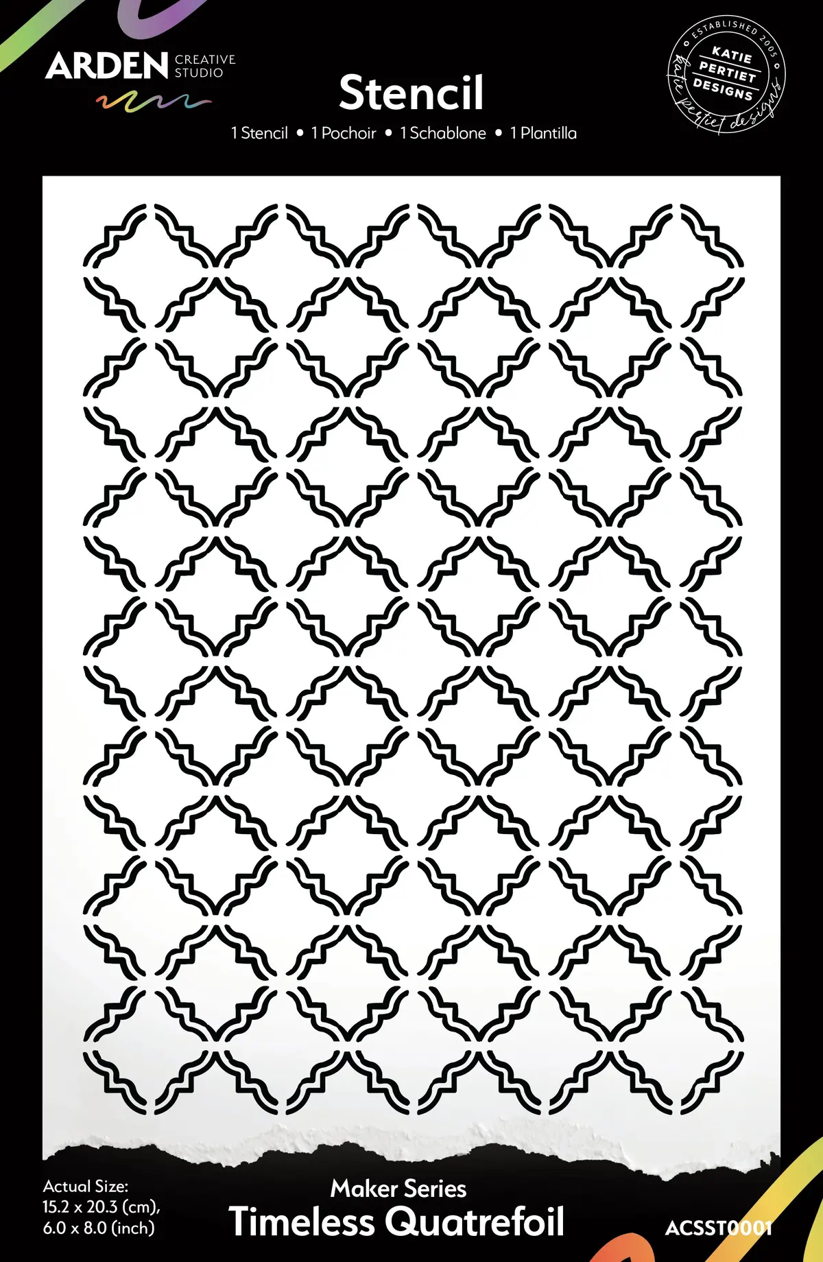 Arden Creative Studio Maker Series Timeless Quatrefoil 6In X 8In Stencil 1