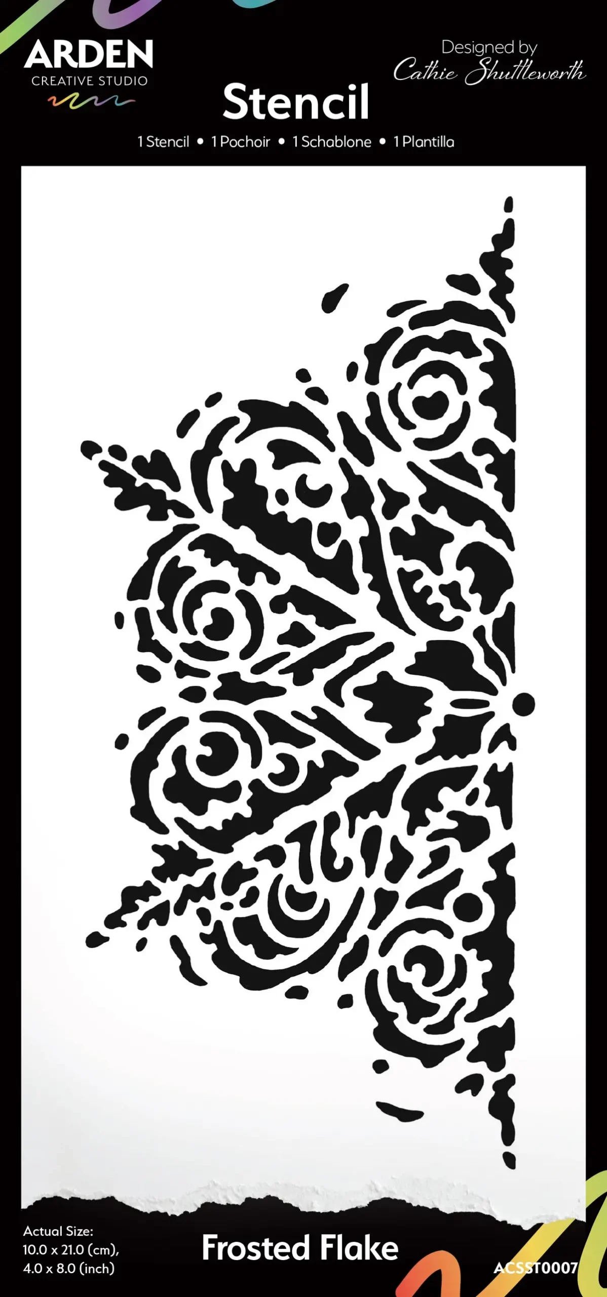 Arden Creative Studio Frosted Flake 4In X 8In Stencil 1