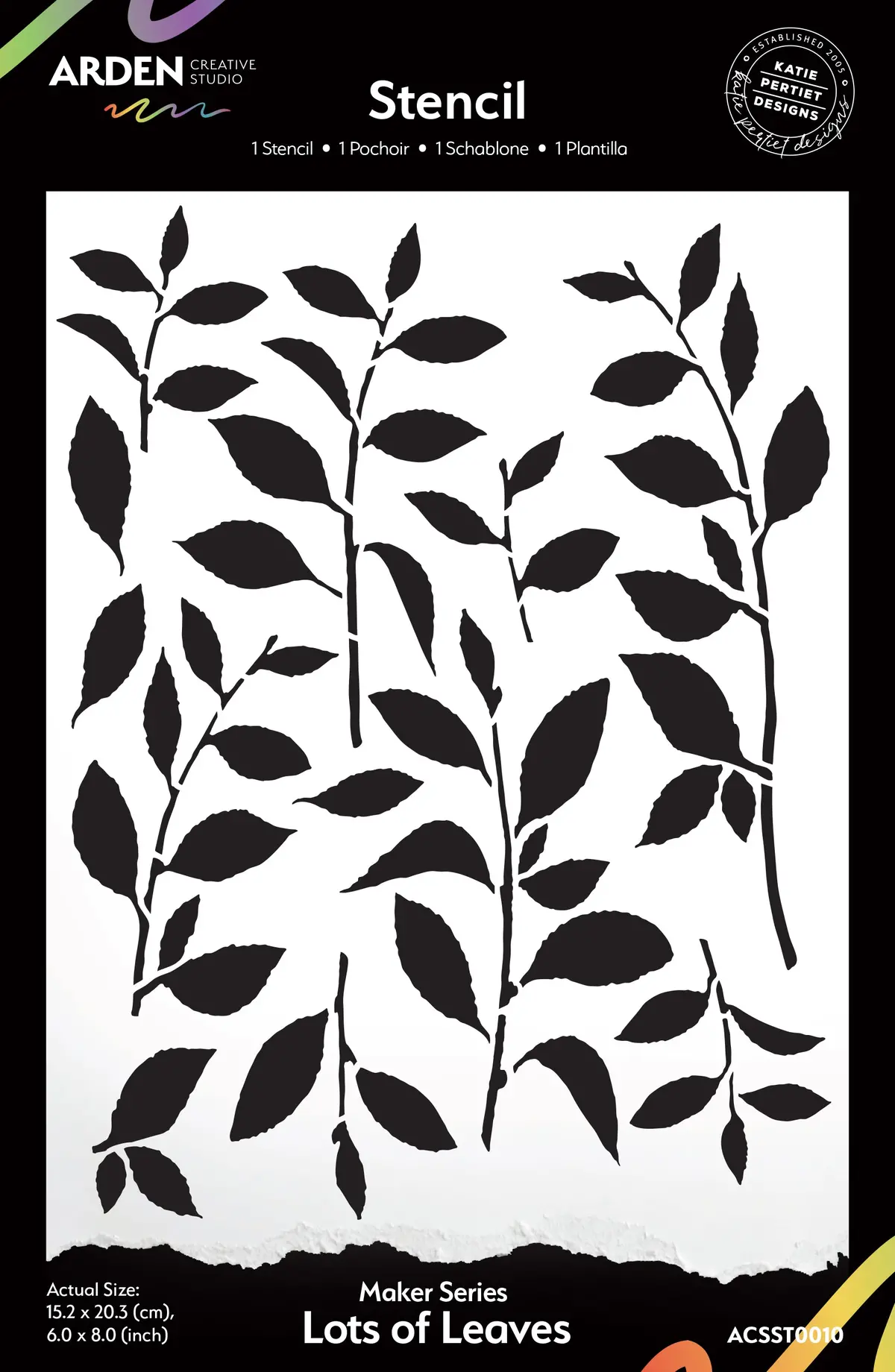Arden Creative Studio Maker Series Lots Of Leaves 6In X 8In Stencil 1