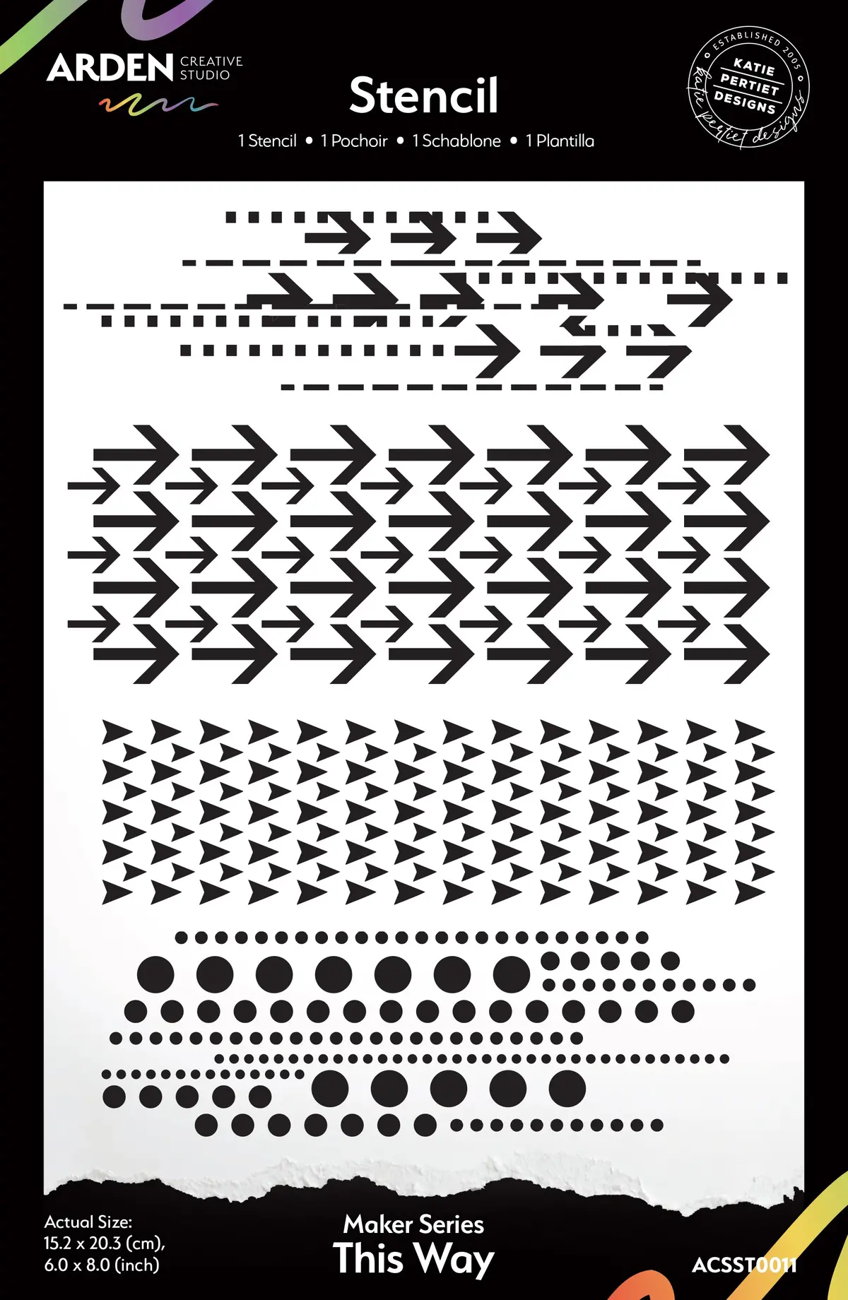Arden Creative Studio Maker Series This Way 6In X 8In Stencil 1