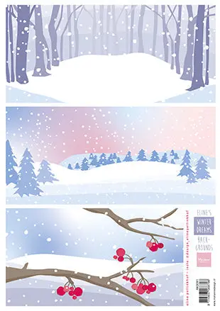 Marianne Design A4 Cutting Sheet - Eline's Winter Dreams Backgrounds 1