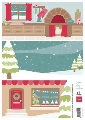 Marianne Design A4 Cutting Sheet - Christmas Bakery Backgrounds By Marleen 1