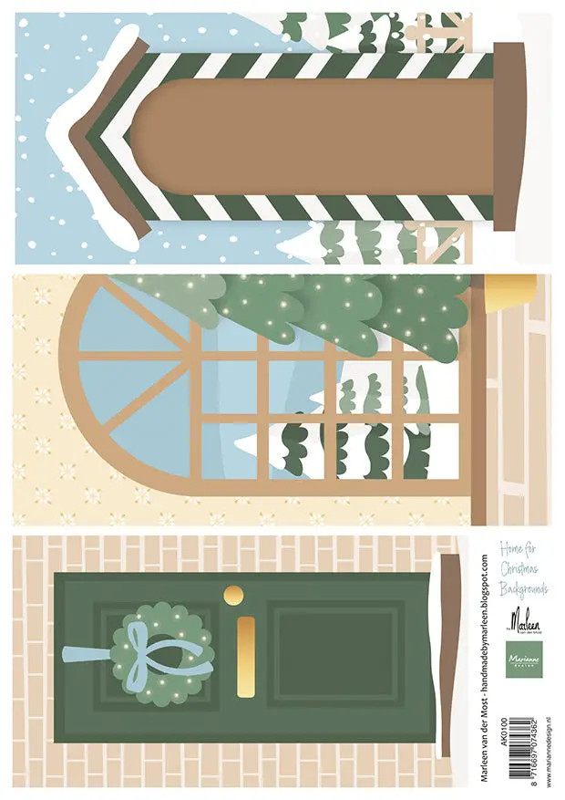 Marianne Design A4 Cutting Sheet - Home For Christmas By Marleen 1