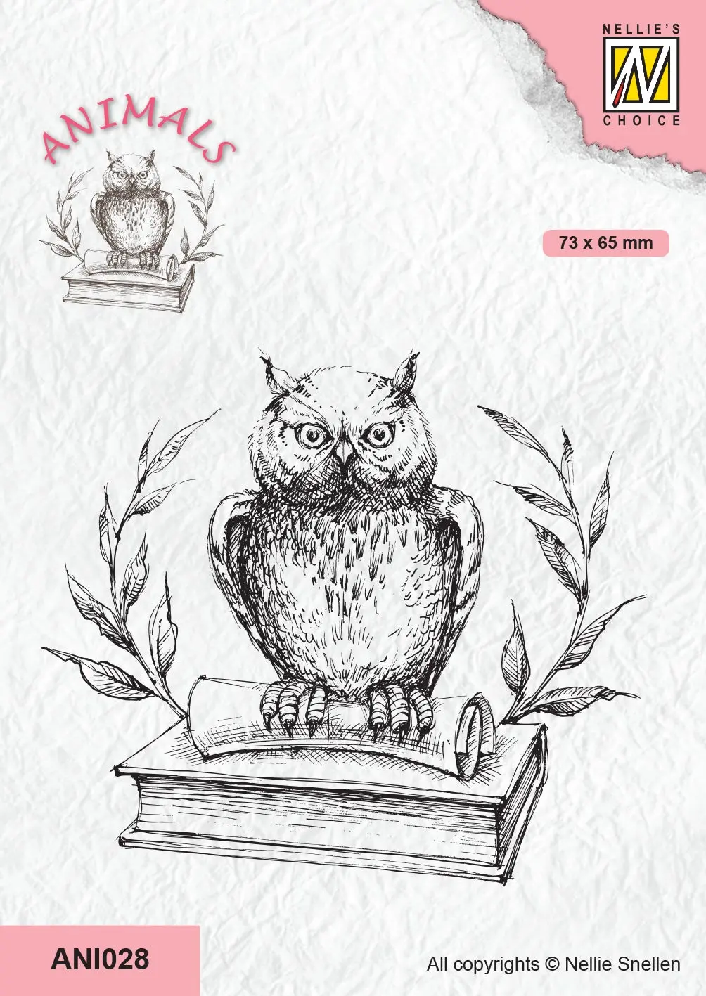 Nellie's Choice Clear Stamp Animals - Owl On Book 1