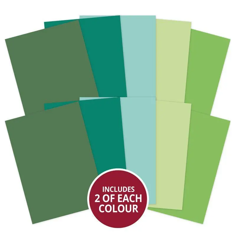 Adorable Scorable A4 Cardstock X 10 Sheets - Green Shades 1