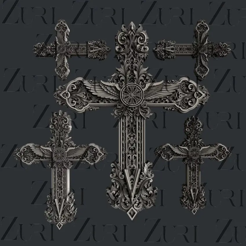 Zuri Designs Ornate Crosses Set 1 1