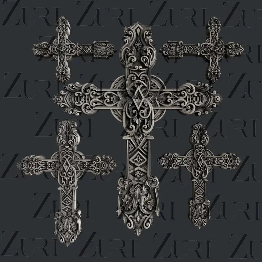 Zuri Designs Ornate Crosses Set 2 1
