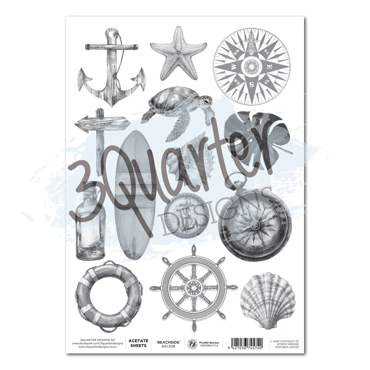 3Quarter Designs Beachside Life - A4 Acetate 1