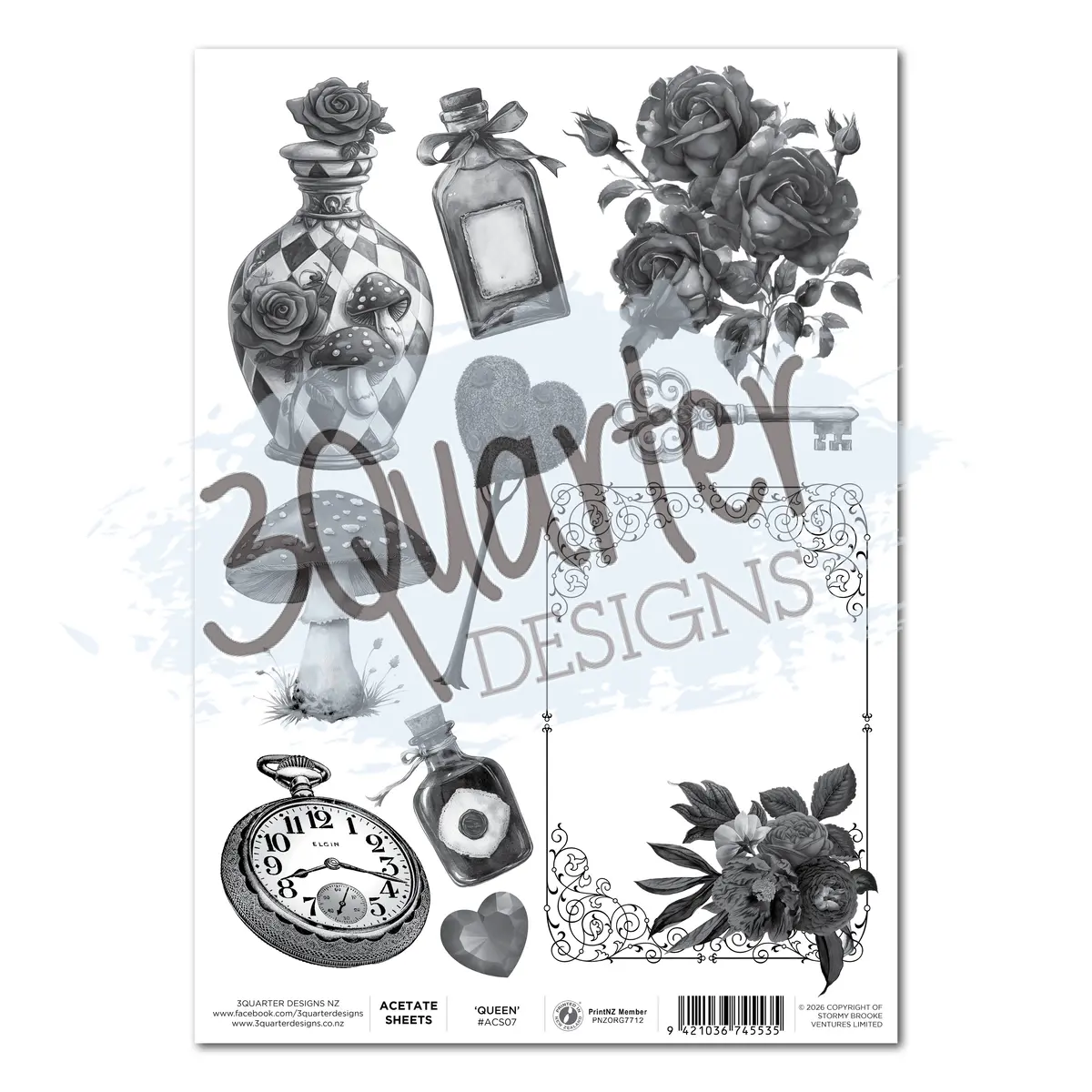 3Quarter Designs Red Queen - A4 Acetate 1