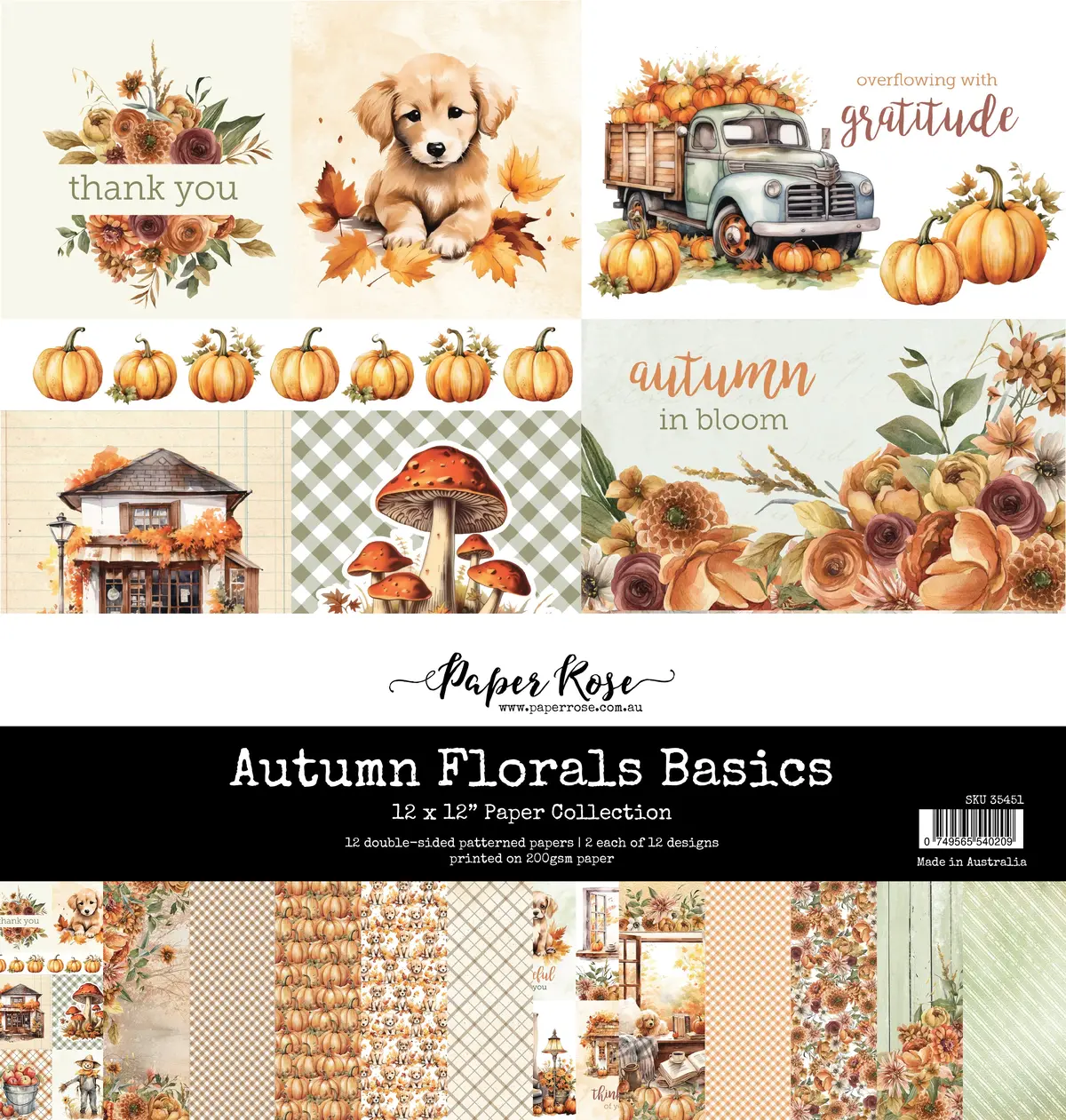 Autumn Florals Basics 12X12 Paper Collection 35451 1