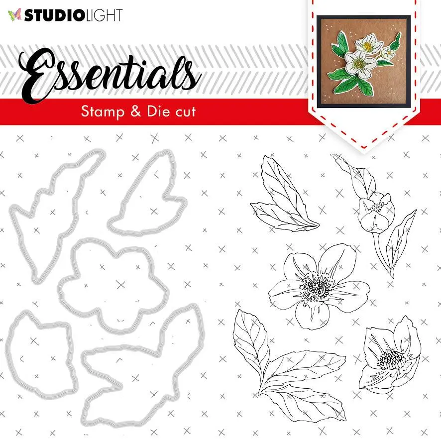 Sl Clear Stamp & Die Cut Christmas Rose Essentials 95X55mm Nr.48 1