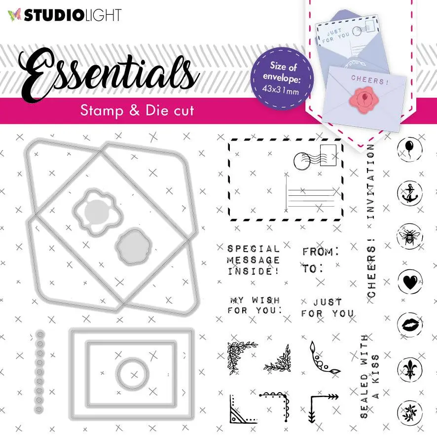 Stamp & Cutting Die Rectangular Envelope Essentials 148X105mm Nr.55 1
