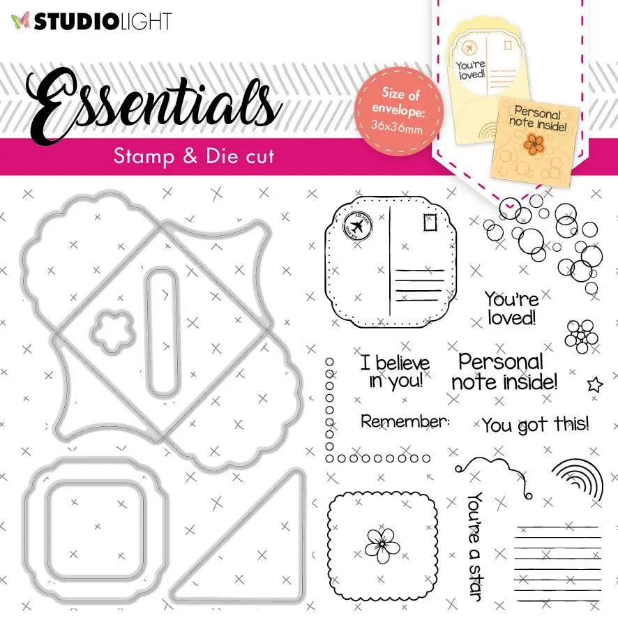 Stamp & Cutting Die Square Fancy Envelope Essentials 148X105mm Nr.58 1
