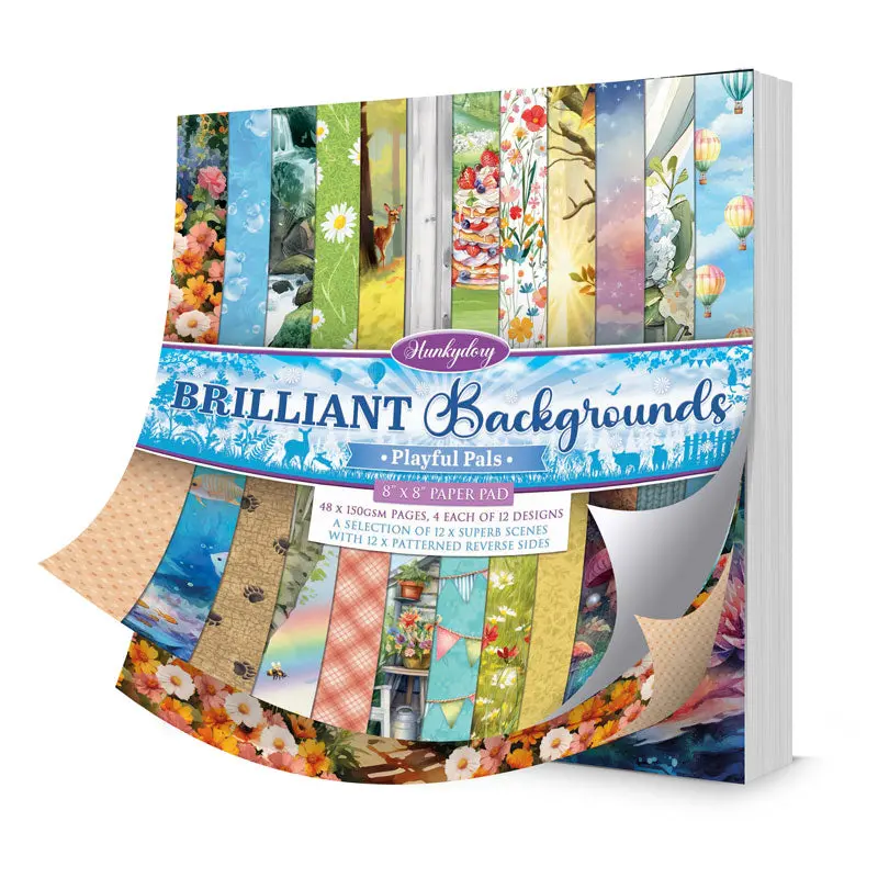 Brilliant Backgrounds - Playful Pals 8" X 8" Paper Pad 1