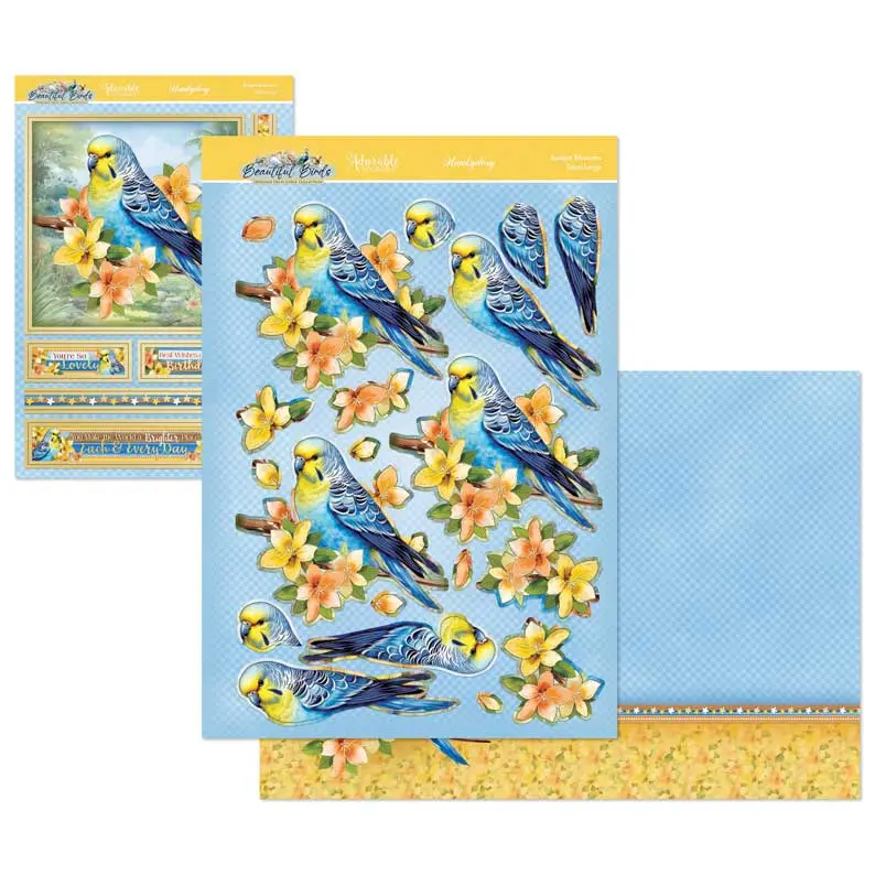 Beautiful Birds Deco-Large Set - Budgie Blossoms 1