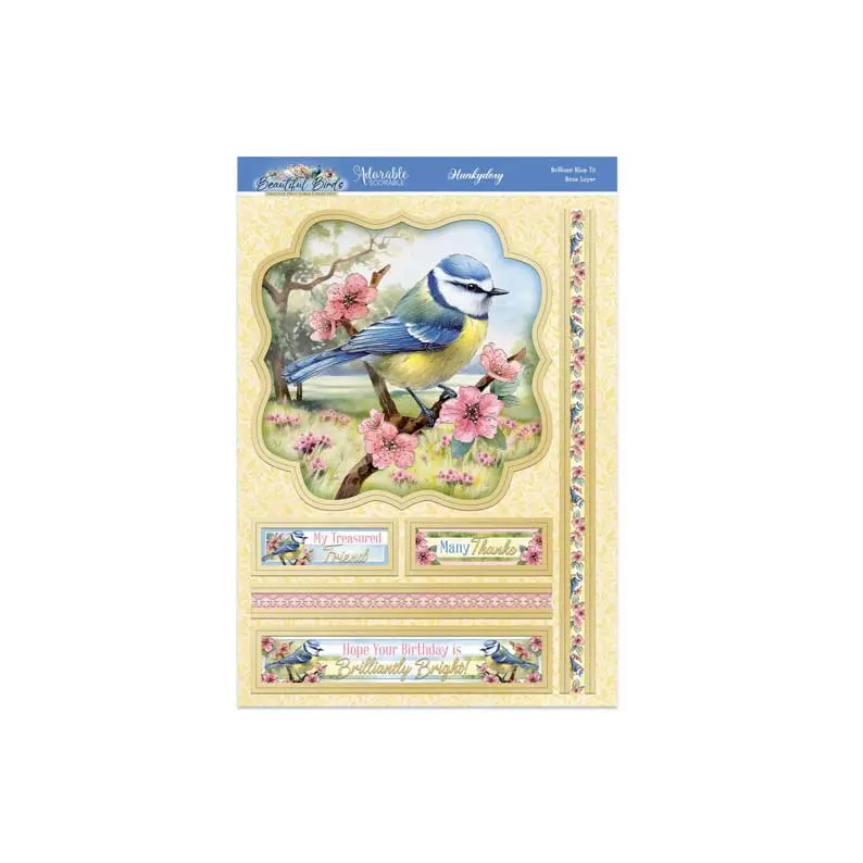 Beautiful Birds Deco-Large Set - Brilliant Blue Tit 2