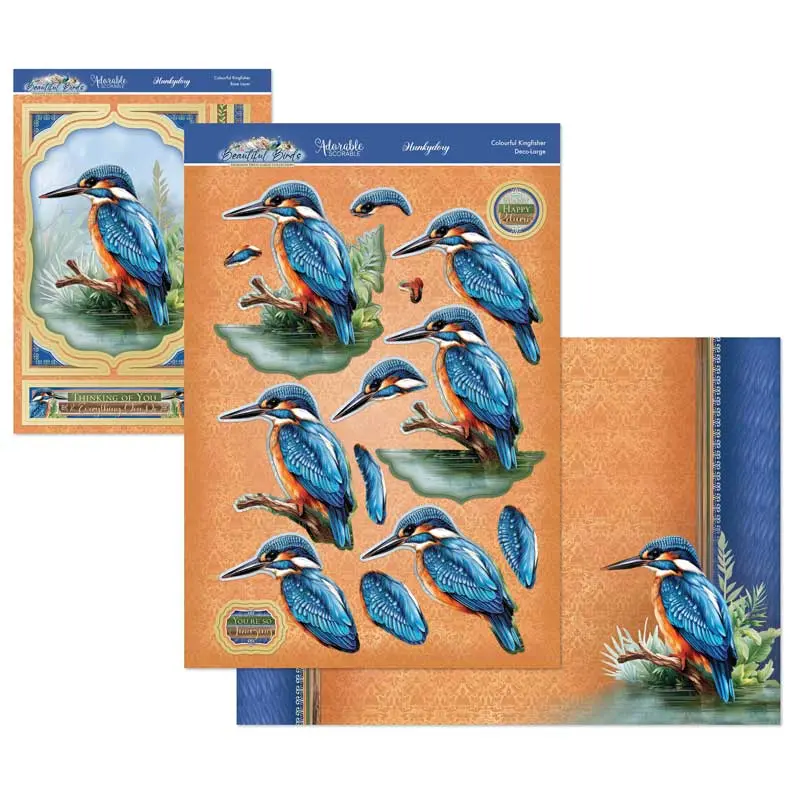 Beautiful Birds Deco-Large Set - Colourful Kingfisher 1