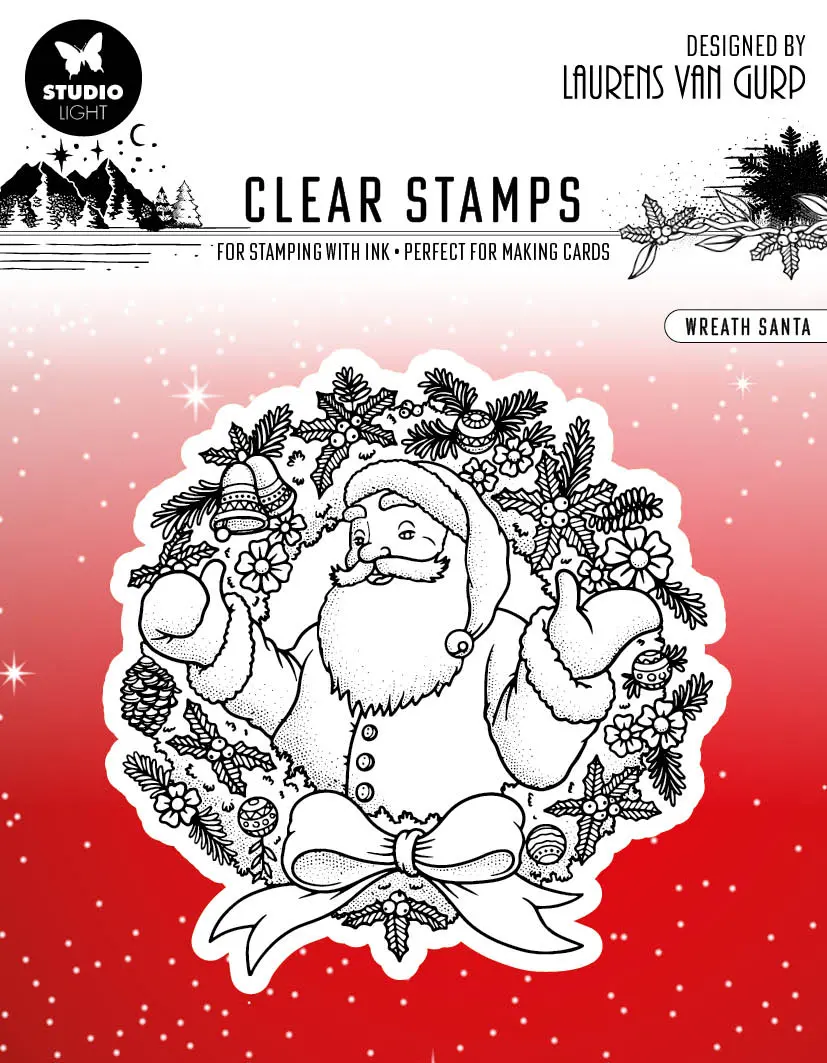 Bl Clear Stamp Wreath Santa Essentials 120X120x3mm 1 Pc Nr.300 1