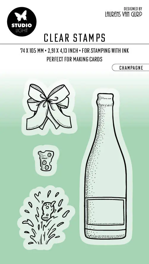 Bl Clear Stamp Champagne By Laurens 105X74x3mm 4 Pc Nr.350 1