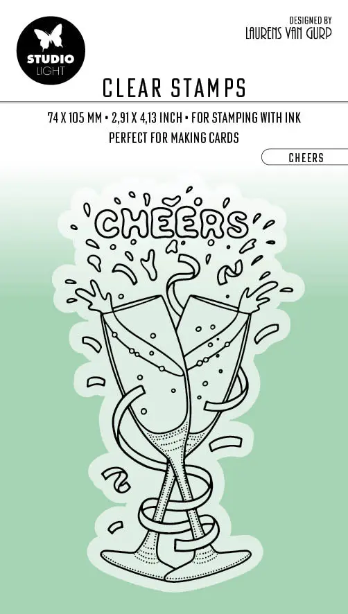 Bl Clear Stamp Cheers By Laurens 105X74x3mm 1 Pc Nr.353 1