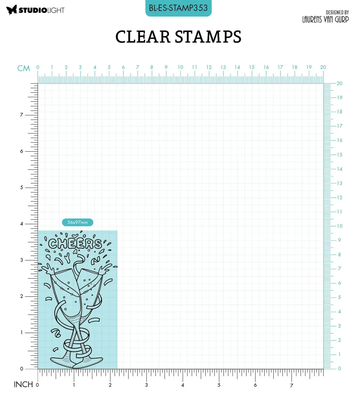Bl Clear Stamp Cheers By Laurens 105X74x3mm 1 Pc Nr.353 2