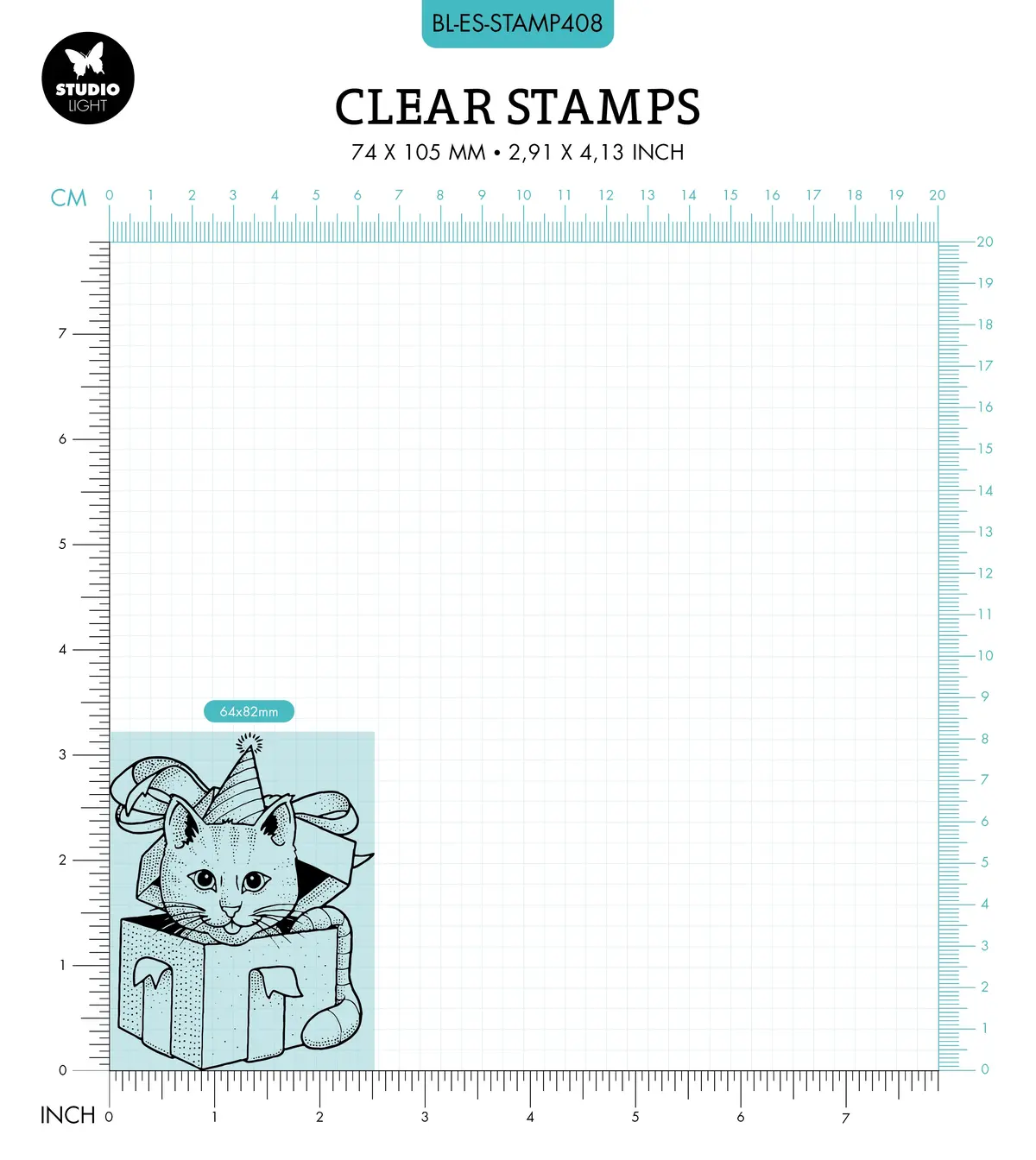 Bl Clear Stamp Cat In A Box Essentials 82X64x3mm 1 Pc Nr.408 2