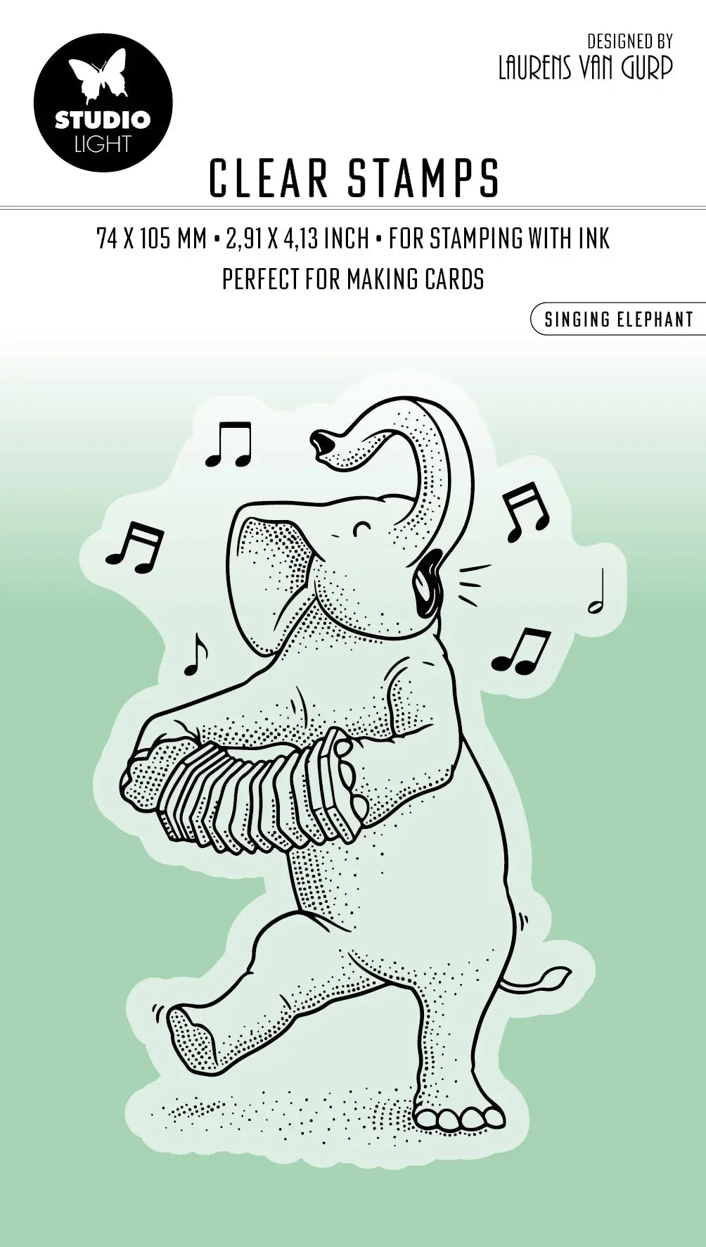 Bl Clear Stamp Singing Elephant Essentials 90X60x3mm 1 Pc Nr.409 1
