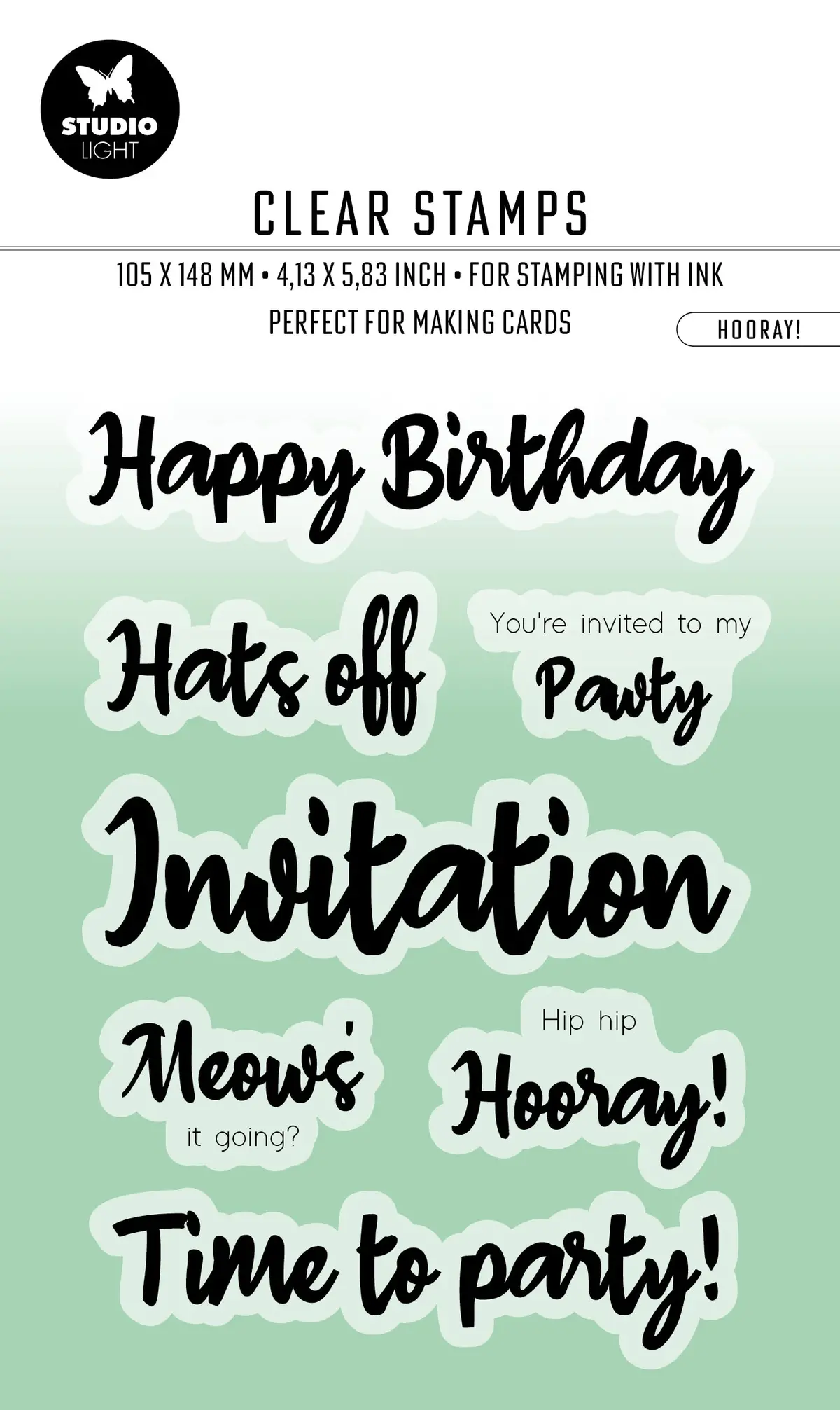Bl Clear Stamp Hooray! Essentials 132X94x3mm 7 Pc Nr.414 1