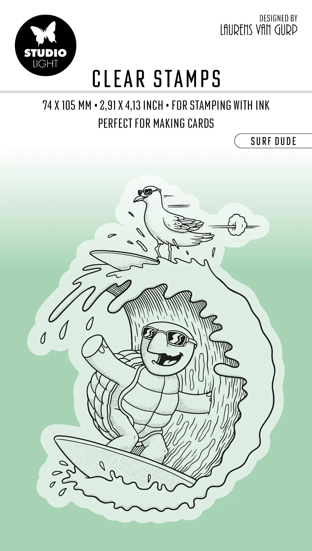 Bl Clear Stamp Surf Dude By Laurens 89X64x3mm 1 Pc Nr.455 1
