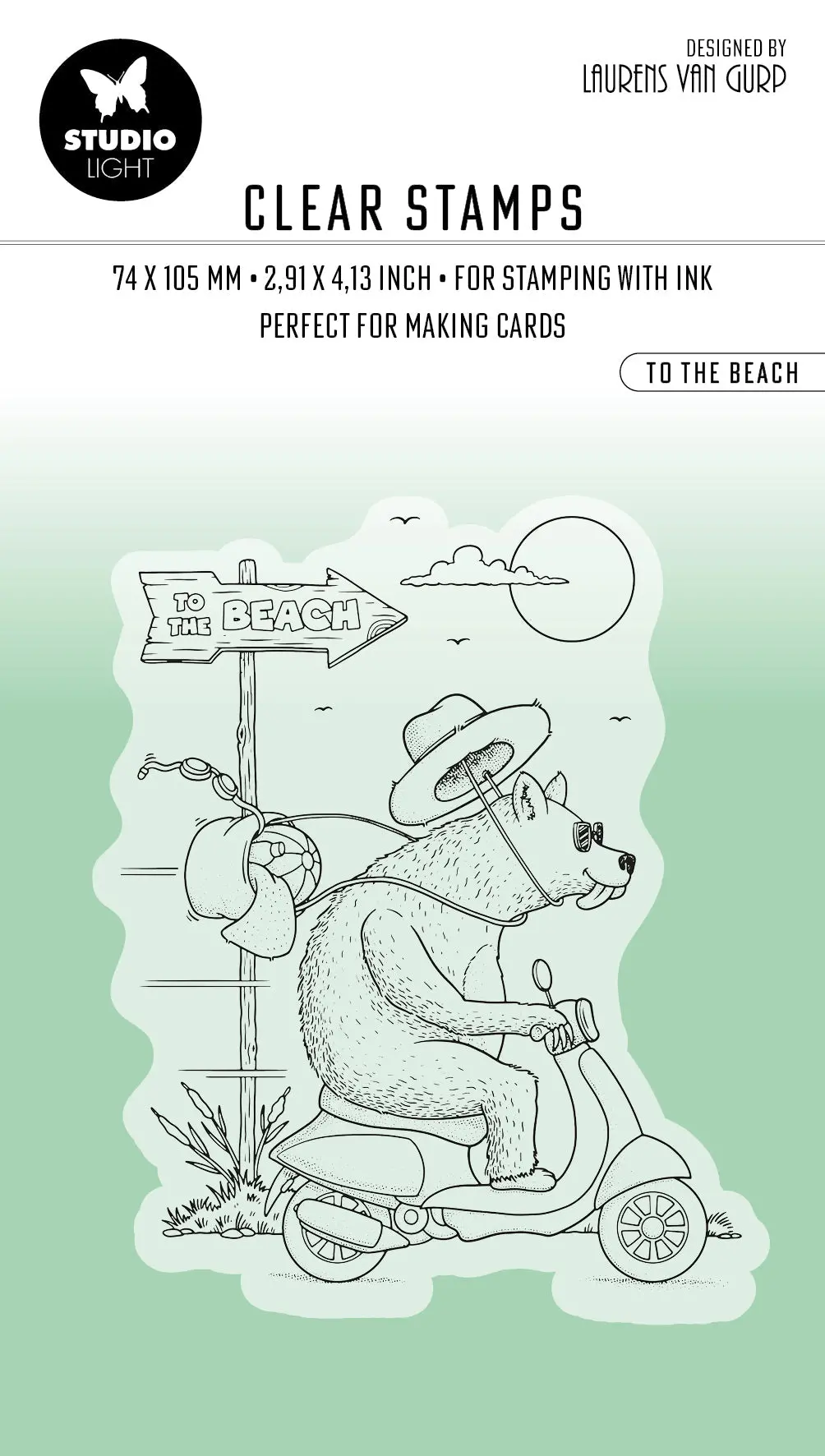 Bl Clear Stamp To The Beach By Laurens 80X64x3mm 1 Pc Nr.456 1