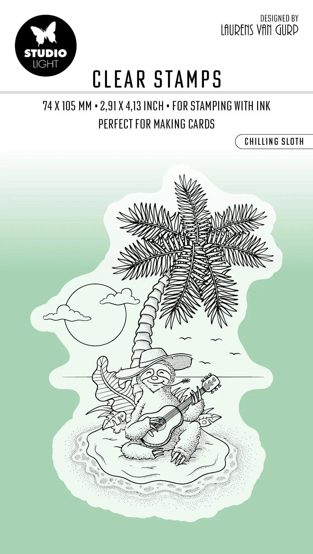 Bl Clear Stamp Chilling Sloth By Laurens 91X63x3mm 1 Pc Nr.459 1