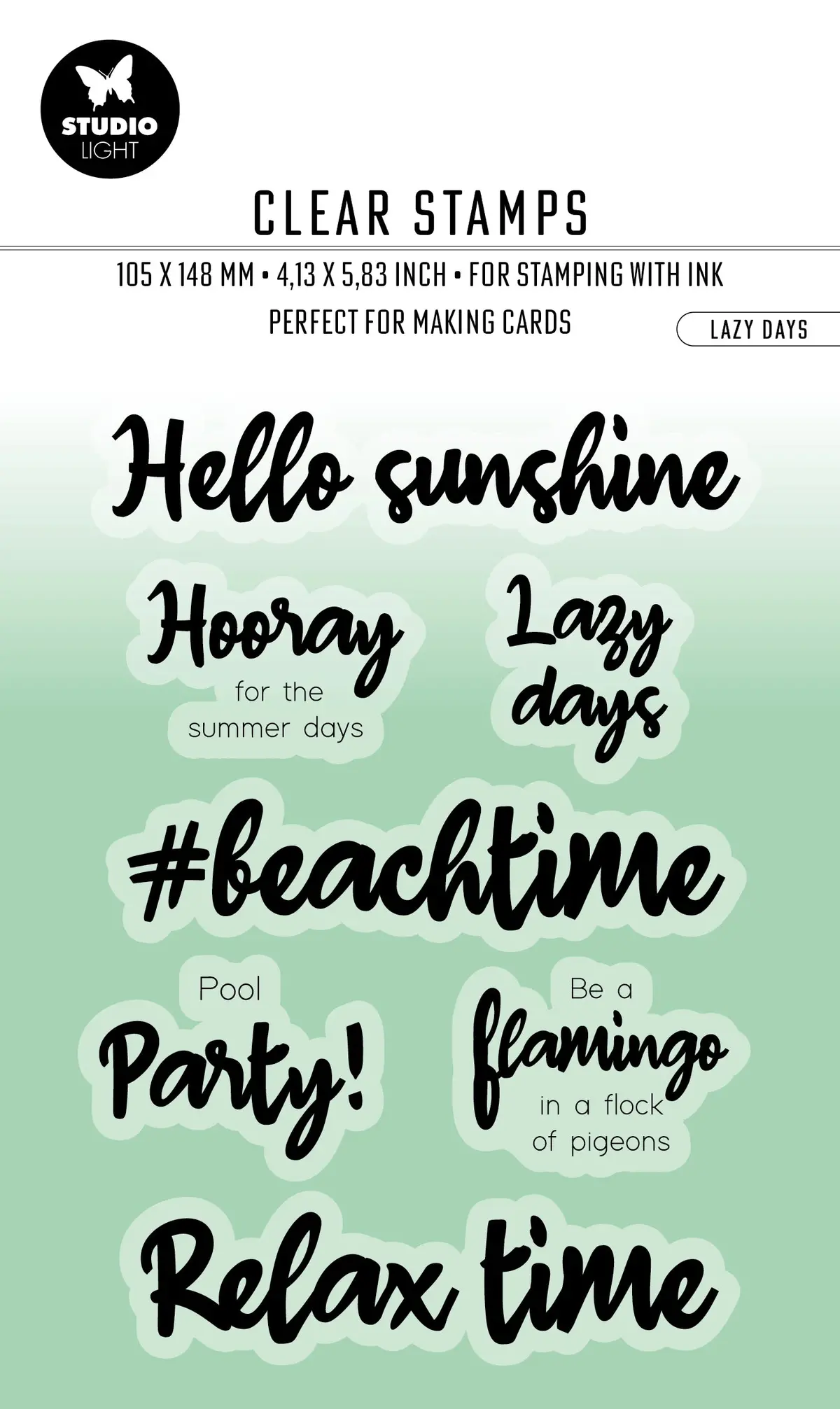 Bl Clear Stamp Lazy Days By Laurens 131X90x3mm 7 Pc Nr.462 1