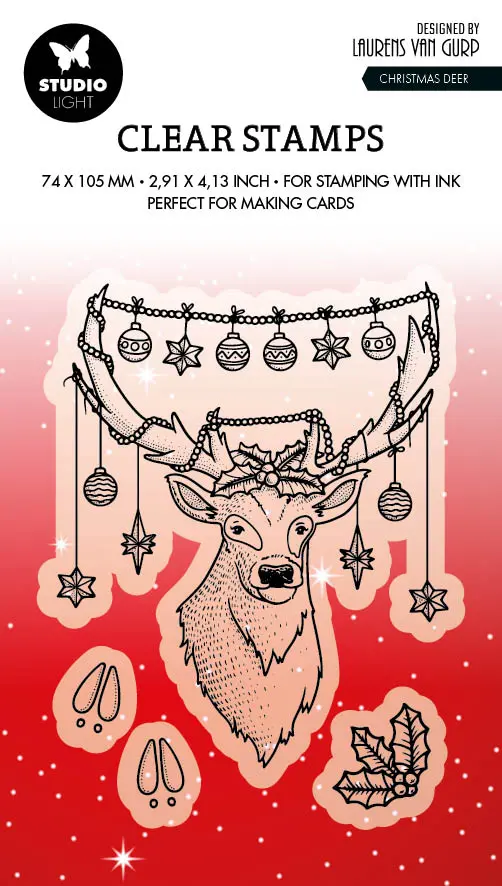 Bl Clear Stamp Christmas Deer By Laurens 89X64x3mm 4 Pc Nr.487 1