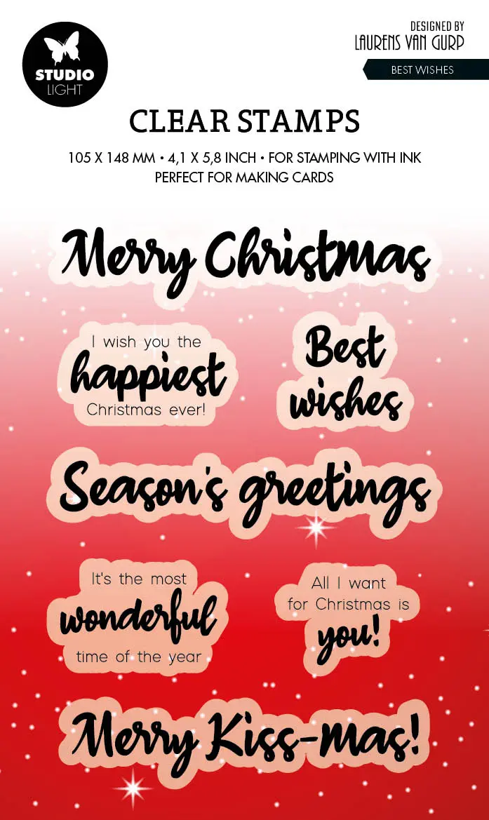 Bl Clear Stamp Best Wishes By Laurens 131X90x3mm 7 Pc Nr.491 1
