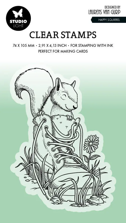 Bl Clear Stamp Happy Squirrel By Laurens 89X64x3mm 1 Pc Nr.532 1