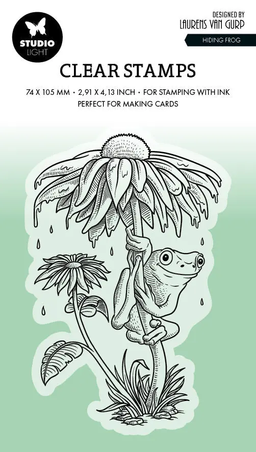 Bl Clear Stamp Hiding Frog By Laurens 89X64x3mm 1 Pc Nr.534 1