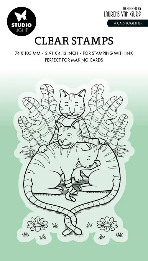 Bl Clear Stamp A Cats-Together By Laurens 89X64x3mm 1 Pc Nr.565 1
