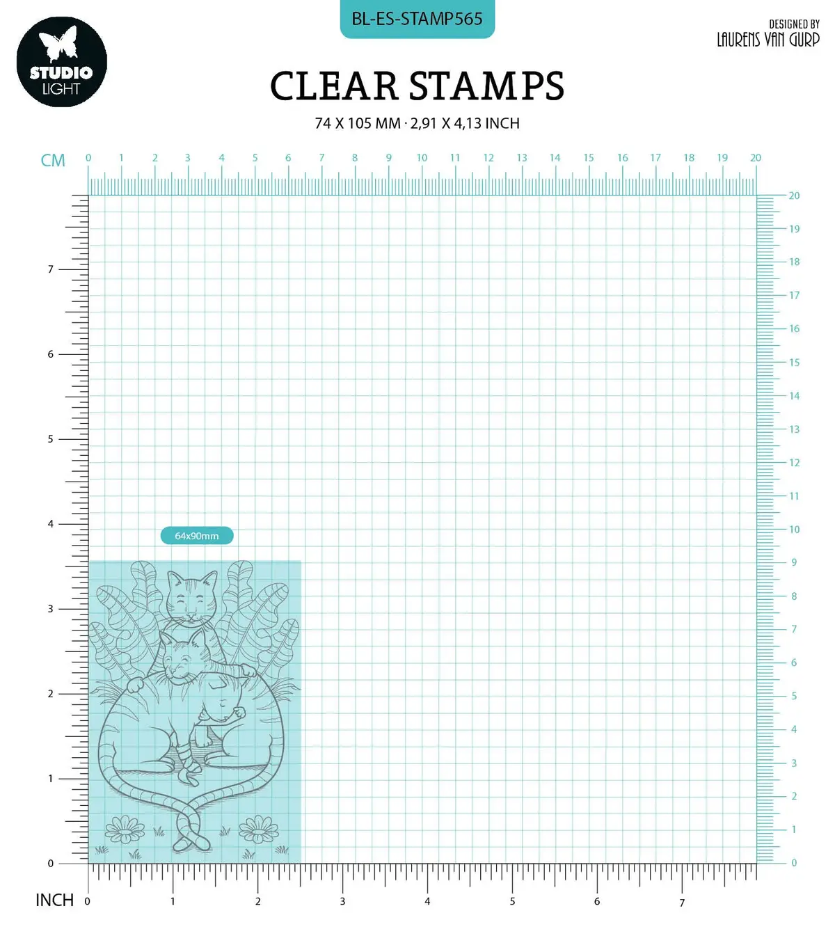 Bl Clear Stamp A Cats-Together By Laurens 89X64x3mm 1 Pc Nr.565 2