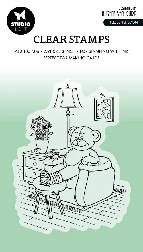Bl Clear Stamp Feel Better Soon By Laurens 89X64x3mm 1 Pc Nr.566 1