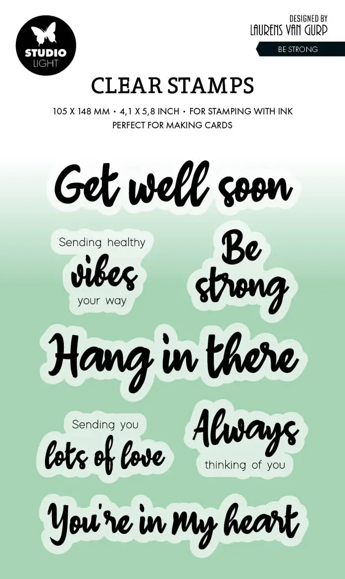 Bl Clear Stamp Be Strong By Laurens 130X91x3mm 7 Pc Nr.569 1