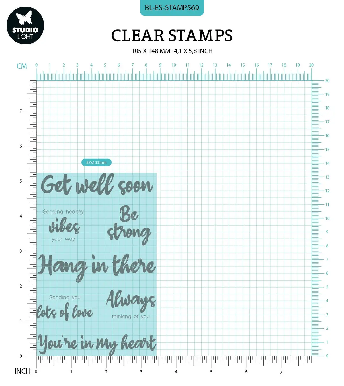 Bl Clear Stamp Be Strong By Laurens 130X91x3mm 7 Pc Nr.569 2