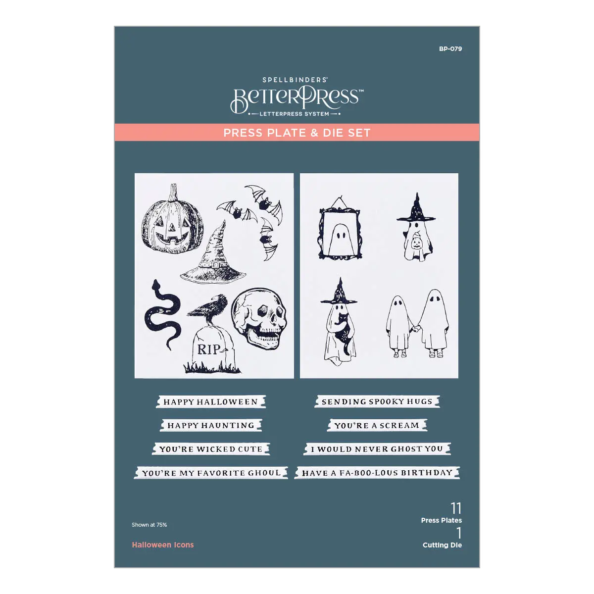 Halloween Icons Press Plate & Die Set From The Betterpress Halloween Collection 1