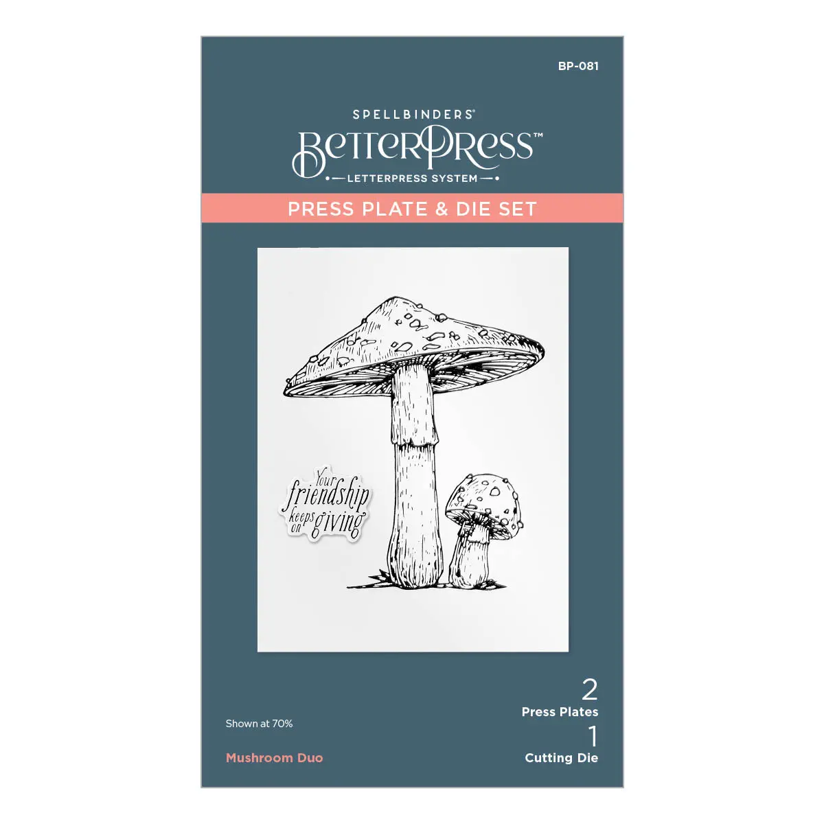 Mushroom Duo Press Plate & Die Set From The Betterpress Autumn Collection 1
