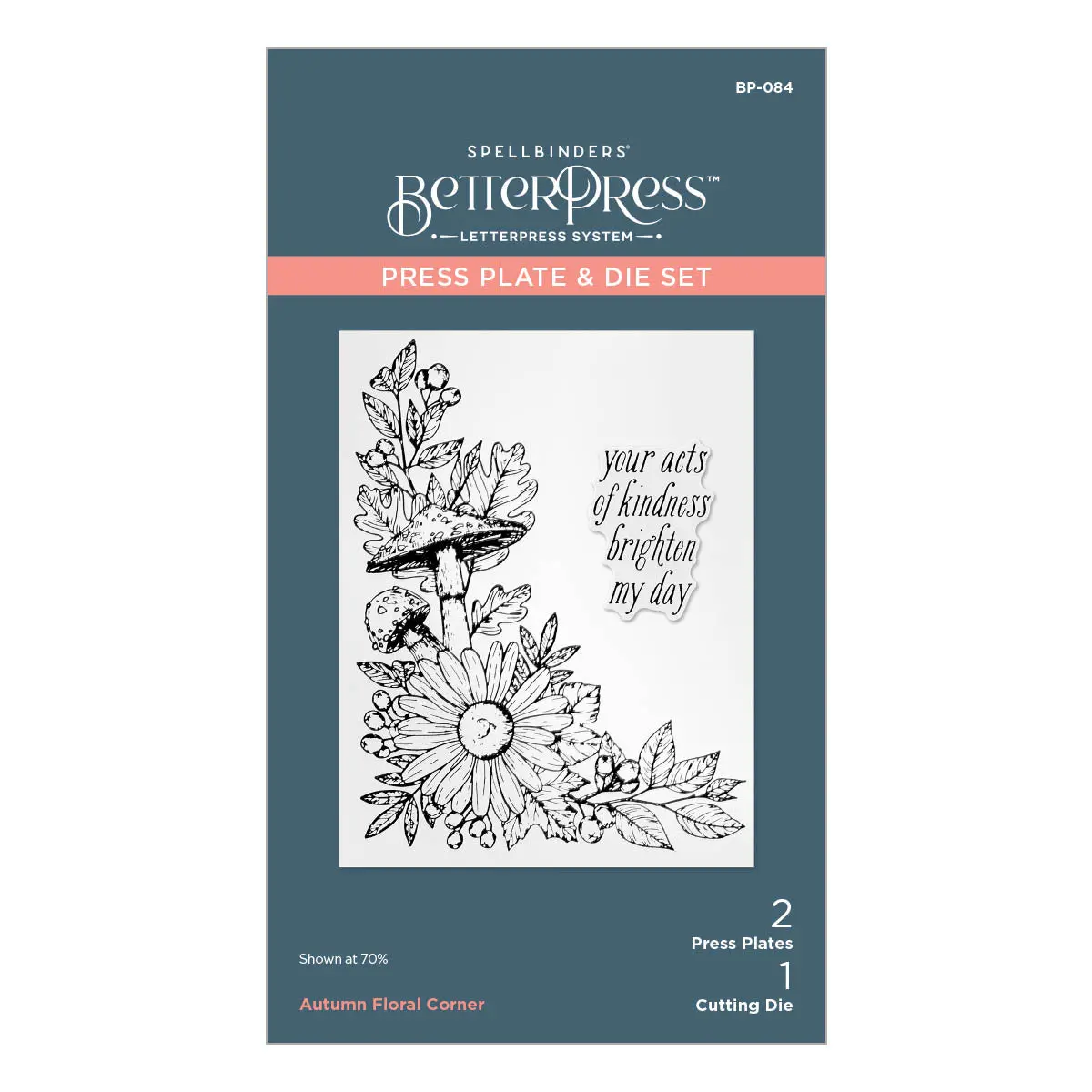 Autumn Floral Corner Press Plate & Die Set From The Betterpress Autumn Collection 1