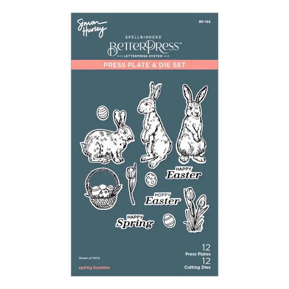 Spring Bunnies Press Plate & Die Set From The Spring Sampler Collection By Simon Hurley 1