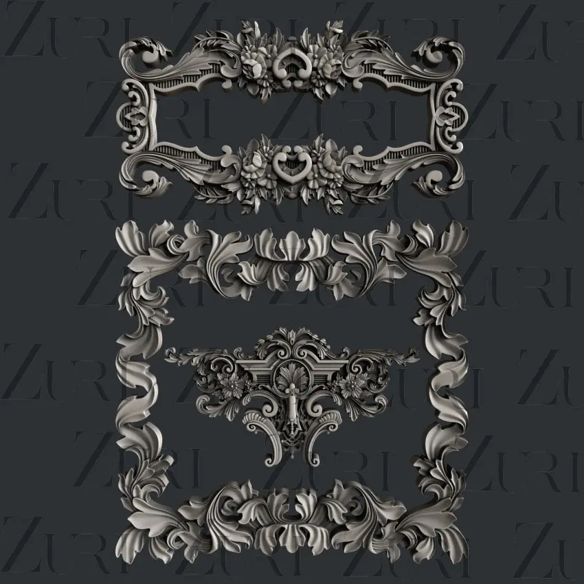 Zuri Designs Baroque Frames Set 2 1